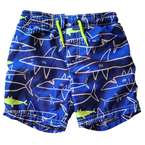 Carter's blue shark swim trunks - Picture 1 of 3